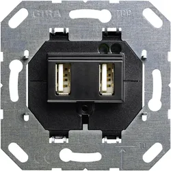 Gira 235900 USB-Spannungsvers. 2f Typ A/A Einsatz Schwarz