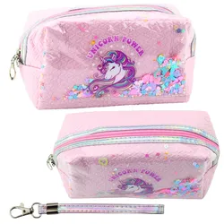 Schulmäppchen mit Stirnband Einhorn Konfetti Rosa 20cm