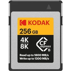 Kodak CFexpress Type B 256GB (256 GB, CFexpress Typ B), Speicherkarte, Orange, Grau, Schwarz