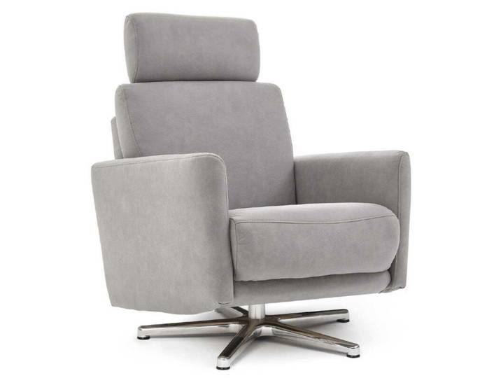 Calizza Interiors Lari Sessel - Microfaser Bulus 32 silber - inkl. Kopfstütze Modern, Zeitlos