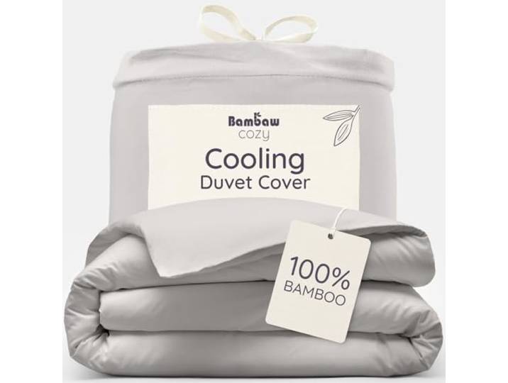 Bambaw Bamboe dekbedovertrek King Size, 240 x 220 cm, anti-allergisch dekbedovertrek, 100% bamboe beddengoed, kingsize beddengoed, ademend en verkoelend beddengoed voor de zomer, antibacterieel, zacht