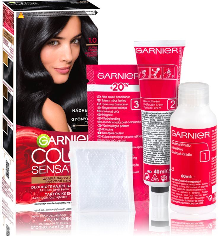 Garnier Color Sensation coloration cheveux teinte 1.0 Onyx Black 1 pcs