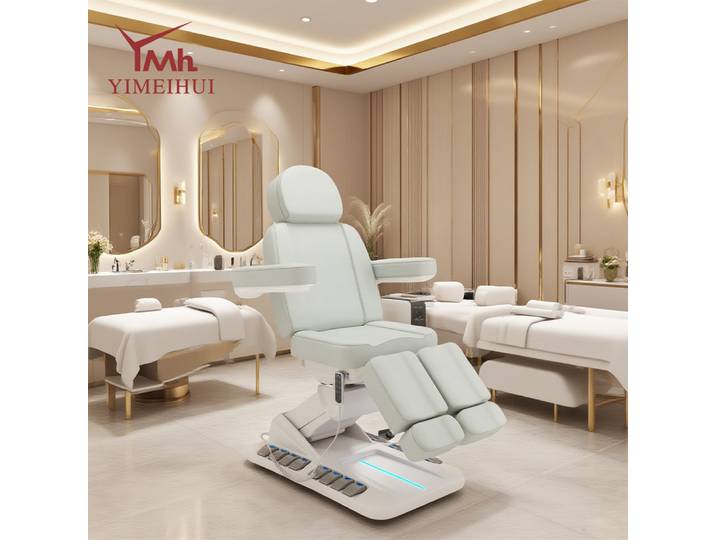 Nouveau design, lit de massage facial électrique à 3 moteurs, lit de spa esthétique, lit pour extensions de cils, chaise de beauté, salon