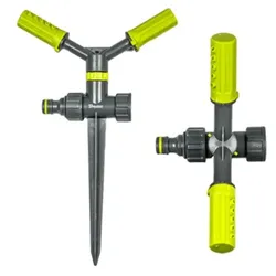 2-Arm Kreisregner mit Erdspieß Sprinkler bis 153m2 Bewässerung Rasensprenger LIME LINE BRADAS LE-6106