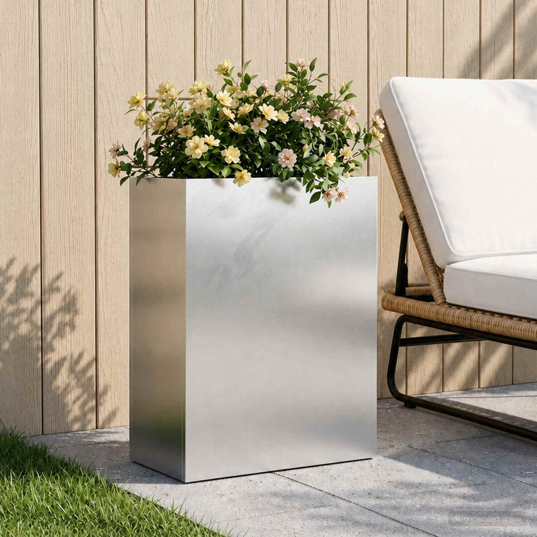 Rebrilliant Planter Silver 50cm H x 40cm W x 20cm D