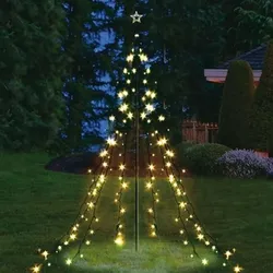 Garten-Lichterpyramide mit 200 LEDs Lichterkette Beleuchtung Weihnachtensdeko