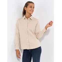 DENIM & CO. Bluse, 1/1-Länge Hemdblusenkragen Knopfleiste figurumspielend