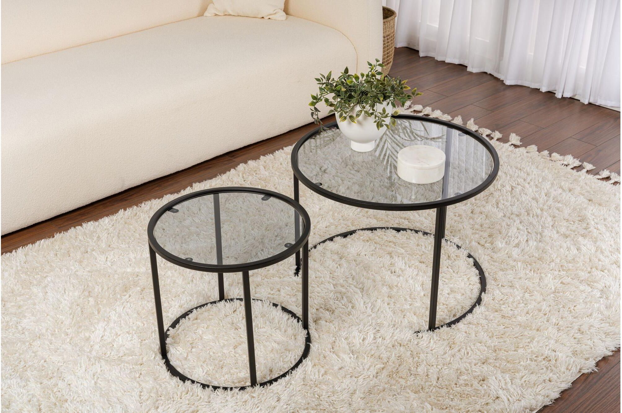 Couchtisch WOODY FASHION "Schwarz/Grau 60-42", schwarz, B:60cm H:43cm T:60cm, Tische, Couchtisch schwarz B/H/T: 60cm x 43cm x 60cm