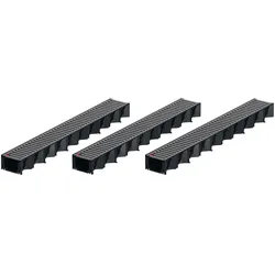 3x1m ACO Self® Hexaline 2.0 Entwässerungsrinne mit Stegrost Edelstahl elektropoliert