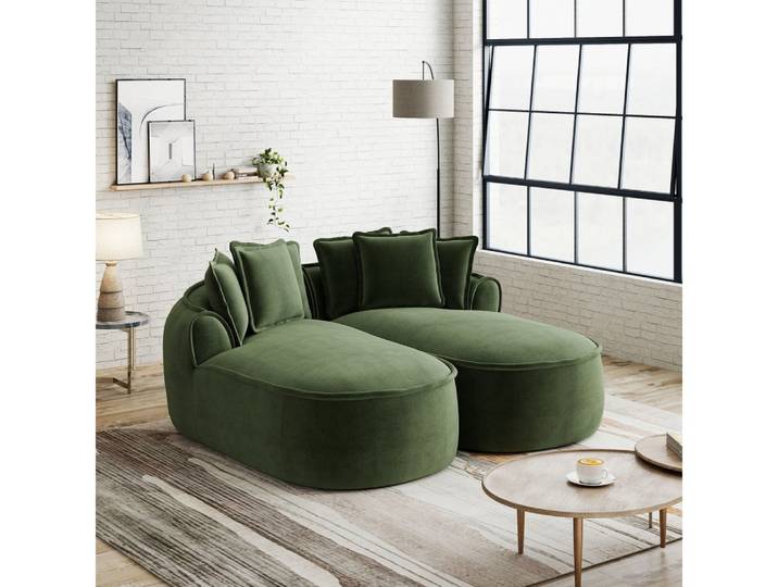 BBWL Sofa rahmenloses Chaiselongue Sofa mit tiefer Sitzfläche und Kissen, L-förmiges Cloud Sofa aus Chenille