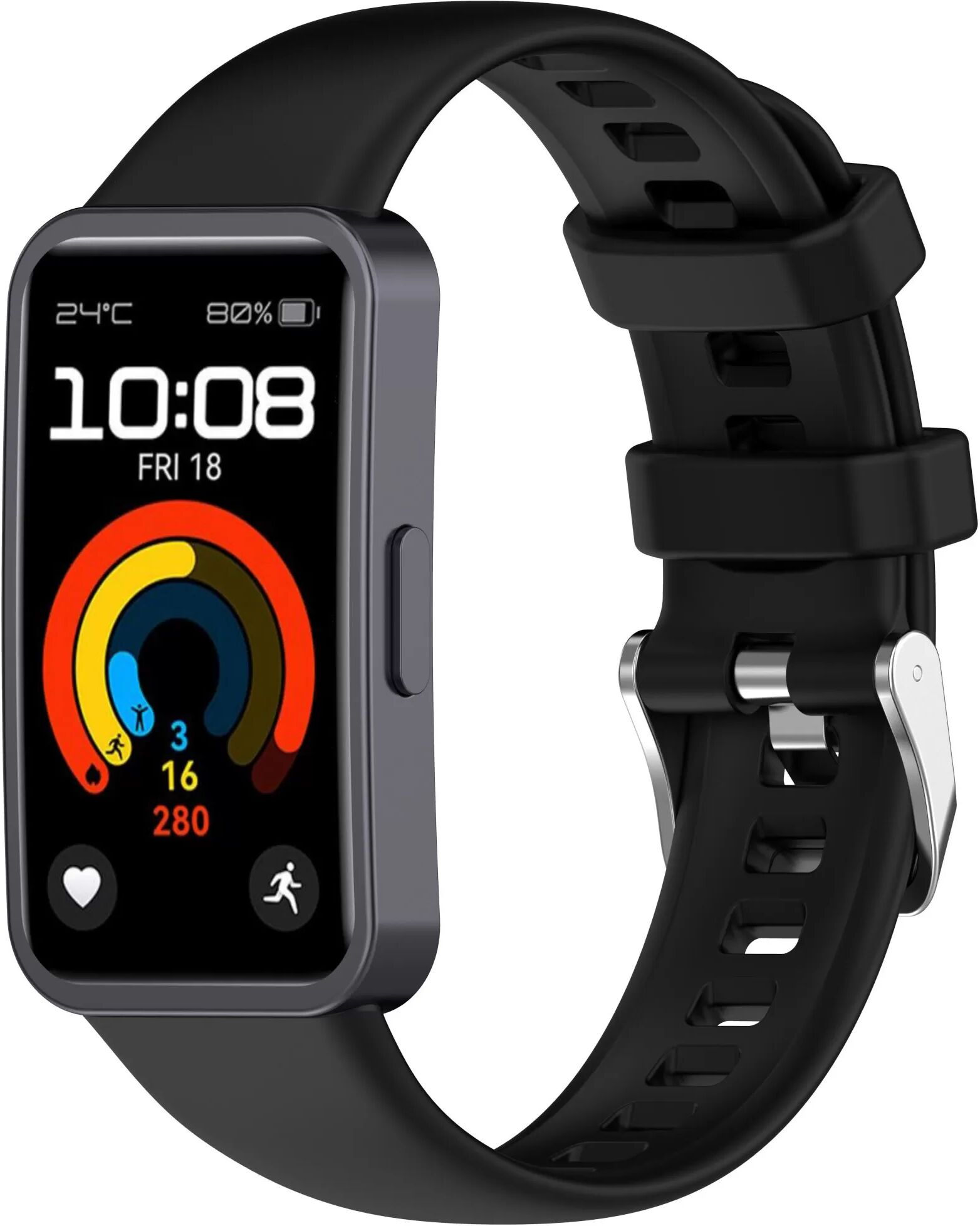 INF Silikon-Uhrenarmband für Huawei Band 9 & Band 8 Schwarz