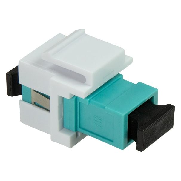 LogiLink LWL SC-Simplex Kupplung für den Einbau in Keystone Panels, aqua/weiss (Keystone Modul) (NK0035)