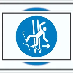 HB-Druck Bei Sturz sofort die Schleppspur verlassen Symbol Schild A5 (148x210mm)