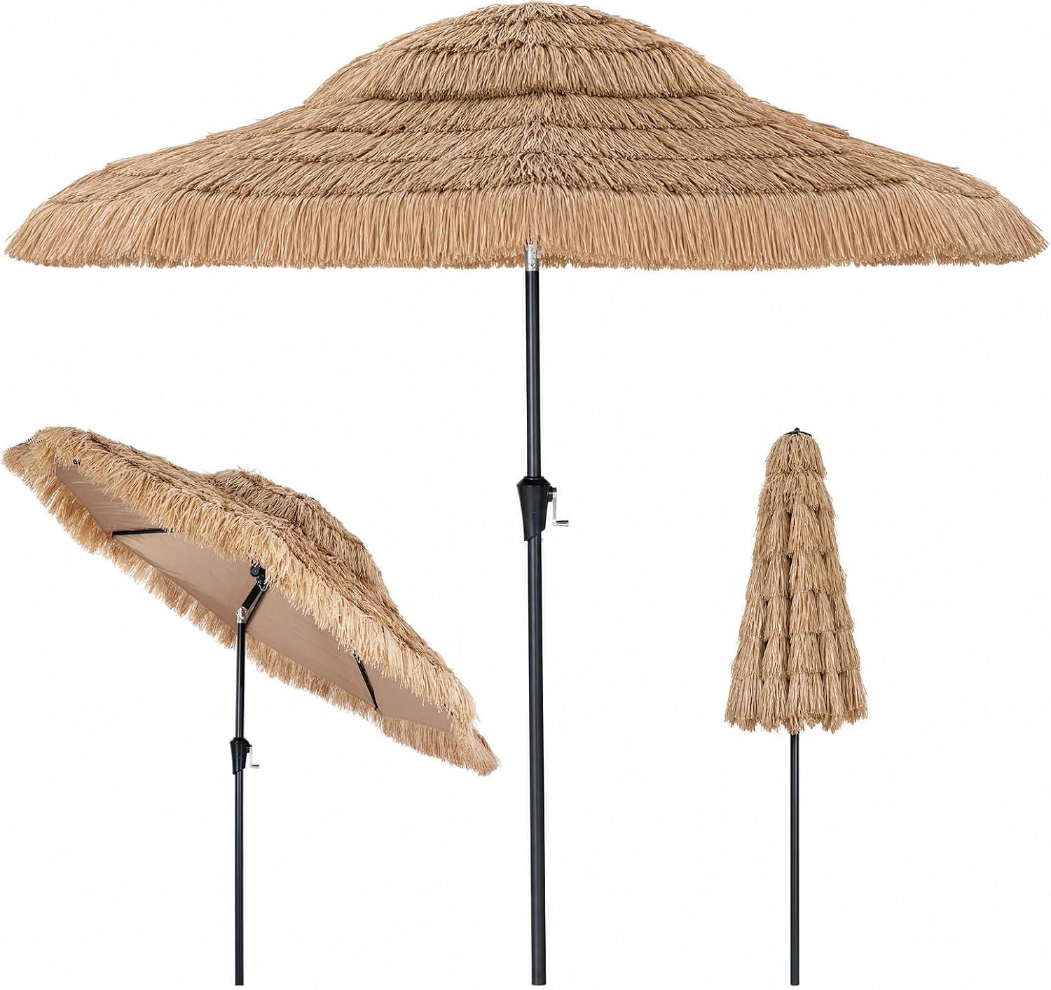 Sonnenschirm Hawaii 250 cm, Strohschirm mit Neigungsfunktion