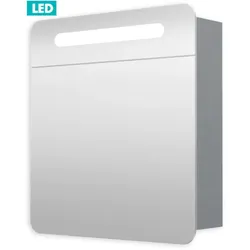 Spiegelschrank 60 cm, 1 Tür links, LED-Beleuchtung, Steckdose+Schalter, IP44 GALPIR60LED