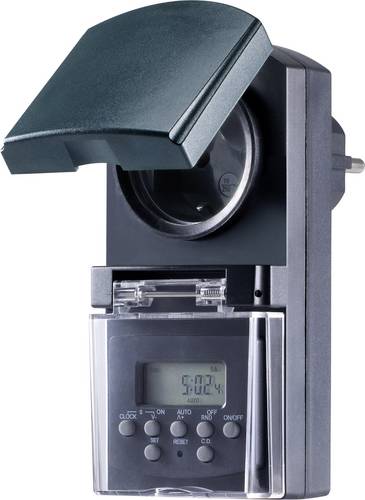 Basetech BT-2106308 Steckdosen-Zeitschaltuhr digital Wochenprogramm 1800W IP44 Countdown-Funktion, Zufallsfunktion