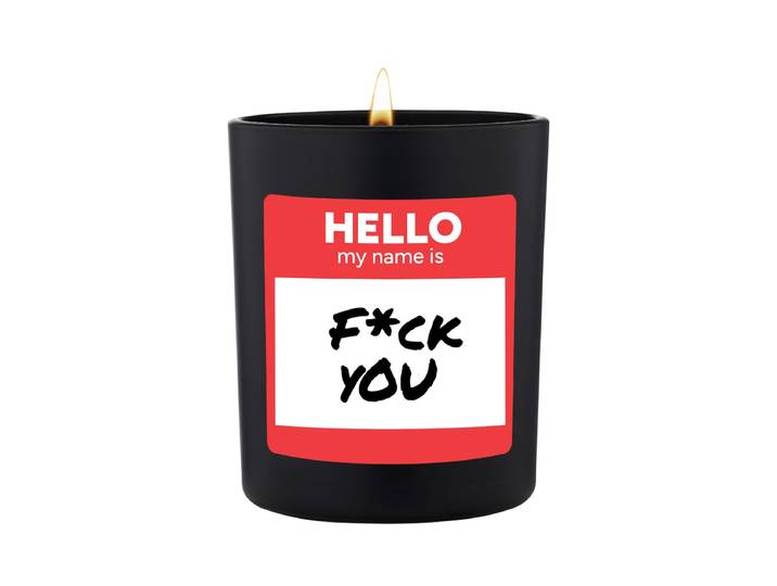 Duftkerze Schwarz Woody Hello my name is fck you