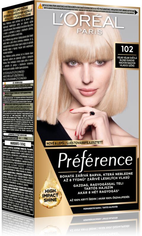 L’Oréal Paris Préférence coloration cheveux teinte 102 Extremely Light Iridescent Blond 1 pcs