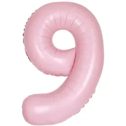 XL Folienballon rosa matt Zahl 9