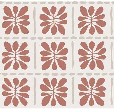 York Wallcoverings Mimosa Fleur Terracotta Wallpaper