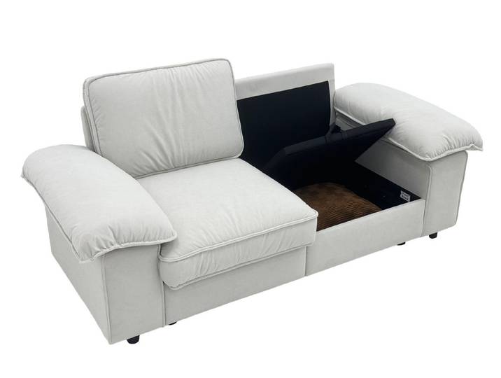 SeedWave Sofa Modernes 2 Sitzer Sofa mit Stauraum, Samt Gepolstersitz 61cm Sitztiefe, Taschenfederkern-Sitzkissen