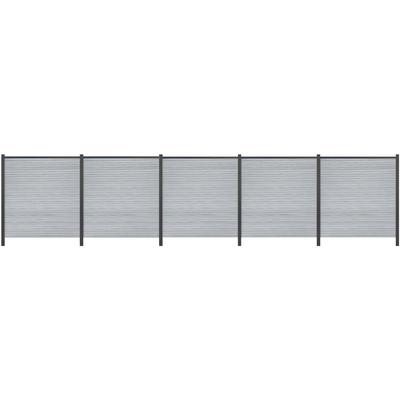 Sichtschutzelement TETZNER & JENTZSCH "WARREN 3", grau (weißgrau), H:180cm, Aluminium, WPC (Holz-Kunststoff-Komposit), Zaunelemente, pflegeleicht, coextrudierte Oberfläche, Design-Oberfläche