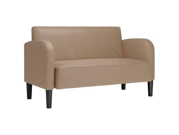 TEKGHUT Zweisitzer-Sofa Cappuccino-Braun 110 cm Kunstleder 110 cm Breite, Cappuccino-Braun, Kunstleder, Schaumstoff und Feder, Sperrholzrahmen, stützende Beine, Sperrholz-Armlehnen