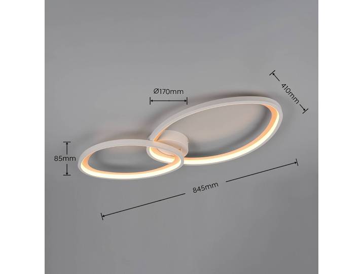 Trio Lighting Deckenlampe Sivo, dimmbar, weiß / opal, für Wohn- / Esszimmer, Metall, Deckenlampe