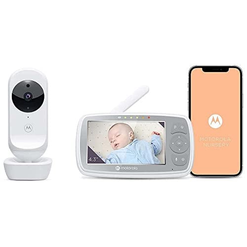 Motorola Nursery VM44 Connect Wifi babyfoon met 4,3 inch video, nachtzicht en kamertemperatuurbewaking - Wit