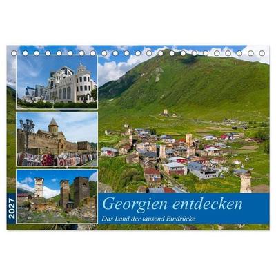 Georgien entdecken (Tischkalender 2027 DIN A5 quer), CALVENDO Monatskalender