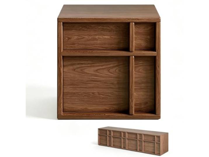 WANGCEPLSD Tv Lowboard Modulares Design, Tv Schrank Holz, Tragkraft 30kg Selbstbau Stapelmöbel, Fernsehtisch, Zwei Schubladen, Platzsparend, fürs Wohnzimmer(Brown)