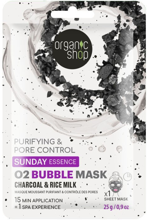Organic Shop Masque Moussant Charbon & Lait de Riz Masque