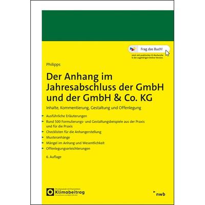 Der Anhang im Jahresabschluss der GmbH und der GmbH & Co. KG, Set von Holger Philipps, Nwb Verlag, 978-3-482-63576-2