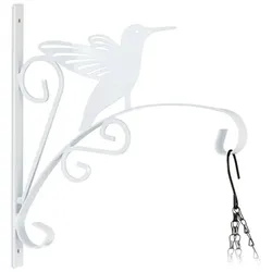 Relaxdays Blumenampelhalterung mit Vogelmotiv Weiß