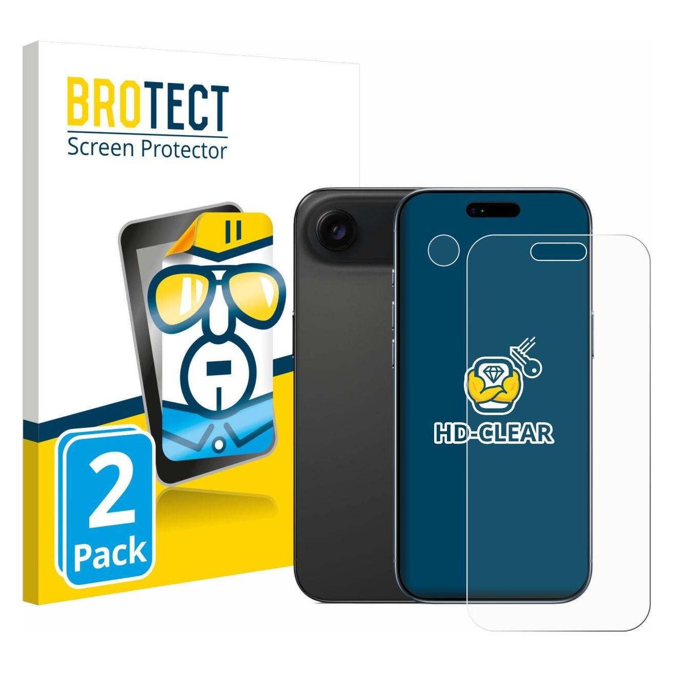 Brotect Schutzfolie für Apple iPhone Air (Display+Kamera) Displayschutz Displayschutzfolie Folie Klar (2 Stk., Apple iPhone Air) (1860479)