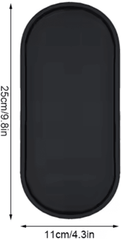 Inspire Curations LuxeSil Silicone Vanity Tray Organizer & Bathroom Countertop Tray black