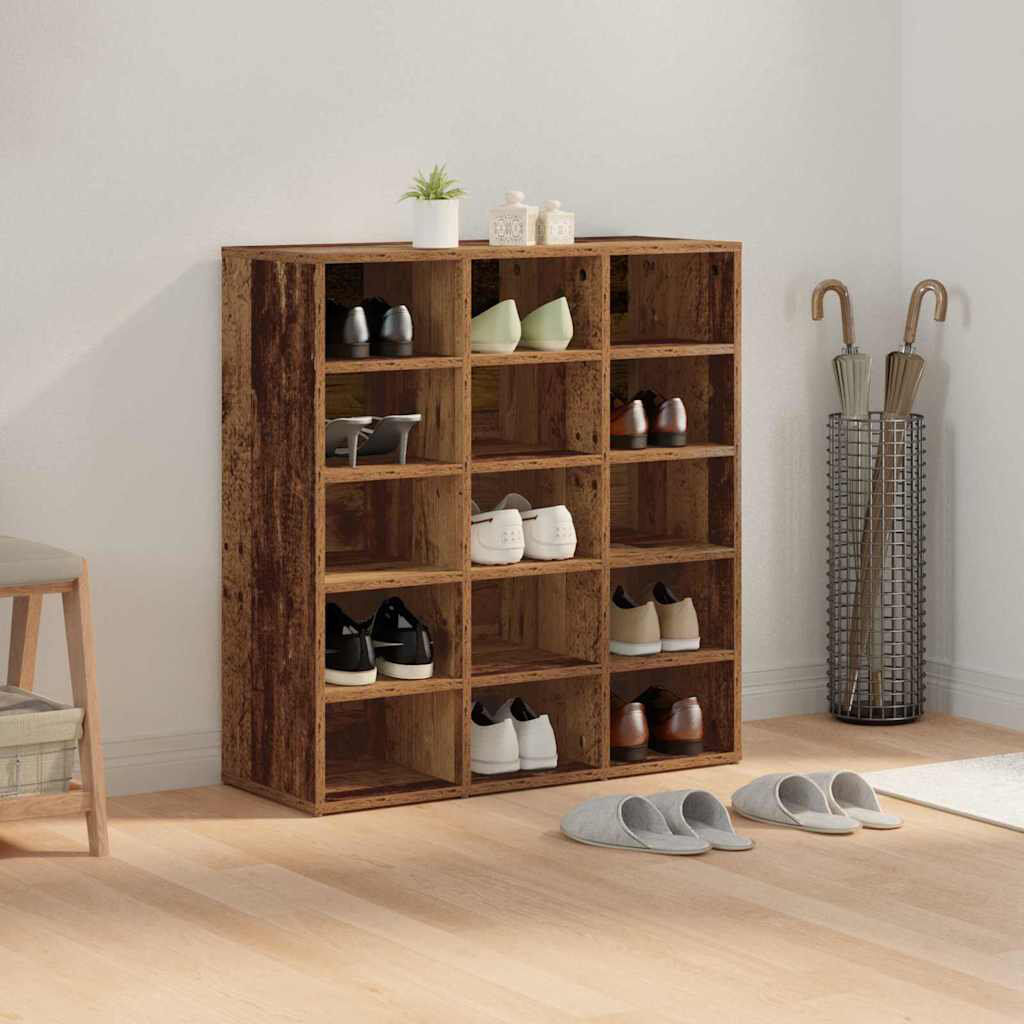 Metro Shoe Cabinet Old Wood 15