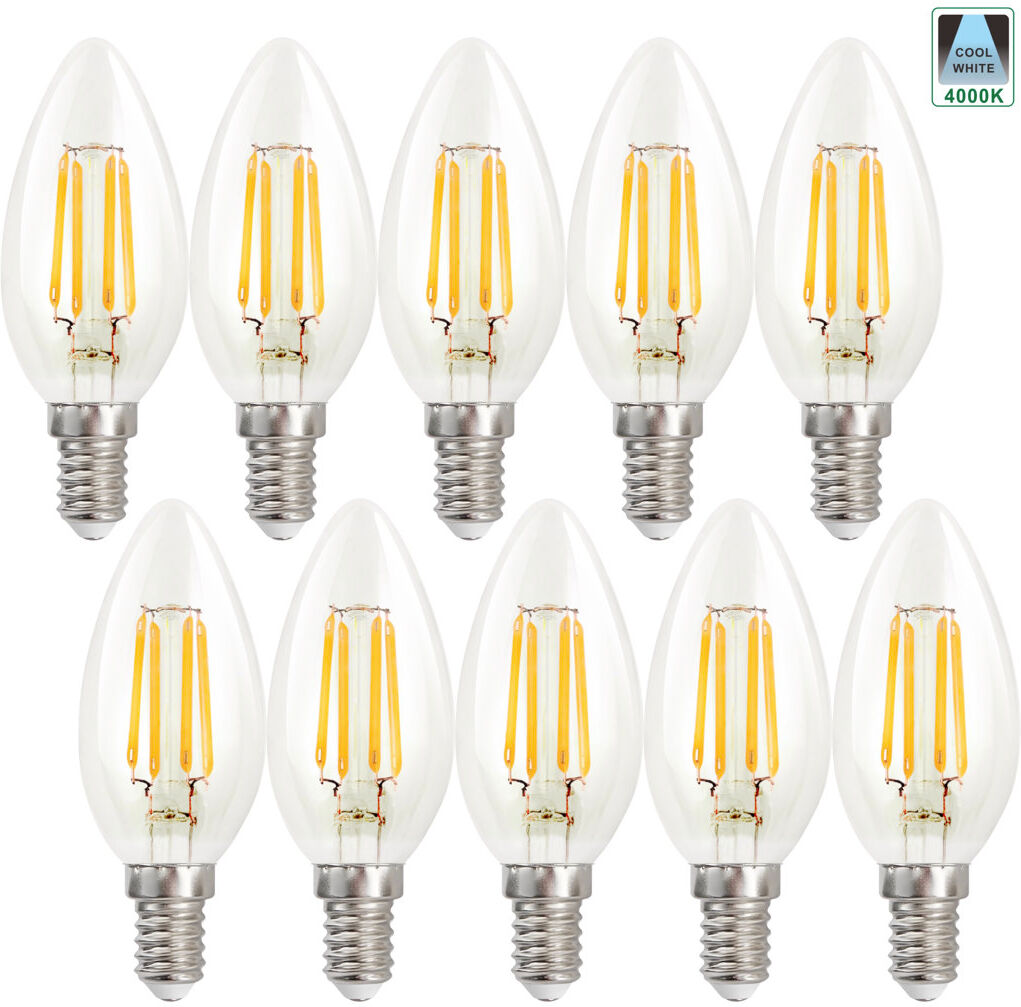 Symple Stuff 4.5W E14 Dimmable LED Candle Light Bulb (Set of 10) Clear E14/European