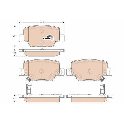 Trw Bremsbeläge hinten (Satz) [Hersteller-Nr. GDB3547] für Toyota