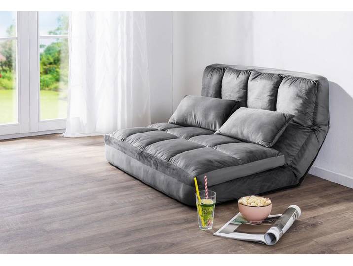 2 in 1 faltbares Bodensofa Bett mit Rückenlehne - Dunkelgrau
