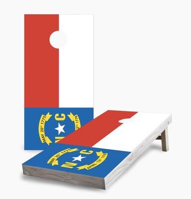 Skip's Garage North Carolina State Flag Cornhole Boards