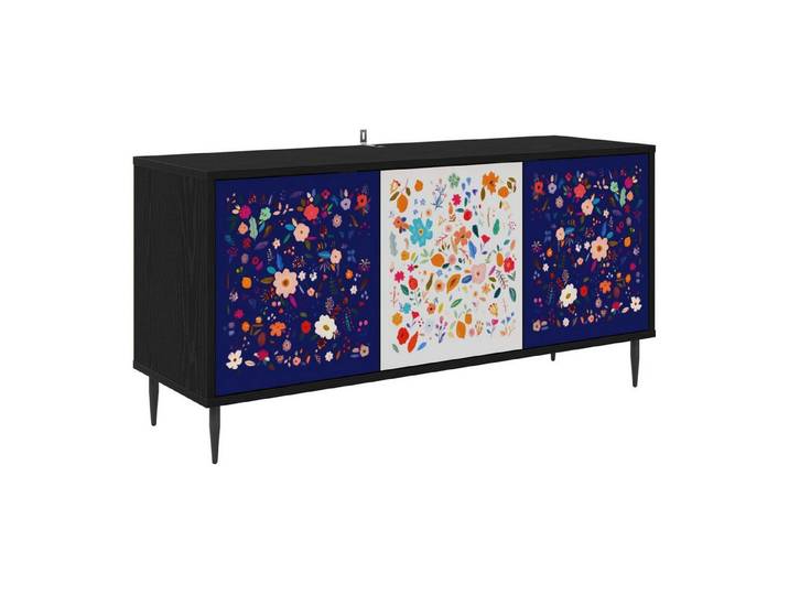 vidaXL TV-Schrank TV-Schrank MAINZ 102 x 33 x 51 cm Schwarz Eichen-Optik (1-St)