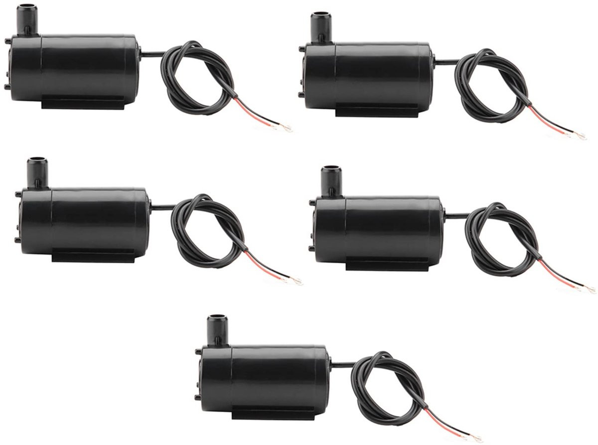 Dailygoods Waterpomp Mini DC3-5V - 5 stuks - Onderwaterpomp voor aquarium en fontein - Hoogte: 0.3-0.8 m