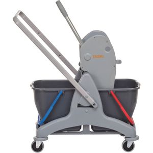 Taski Reinigungswagen duo Mopp, Doppelfahrwagen, mit Presse & 2 Eimern 15 Liter