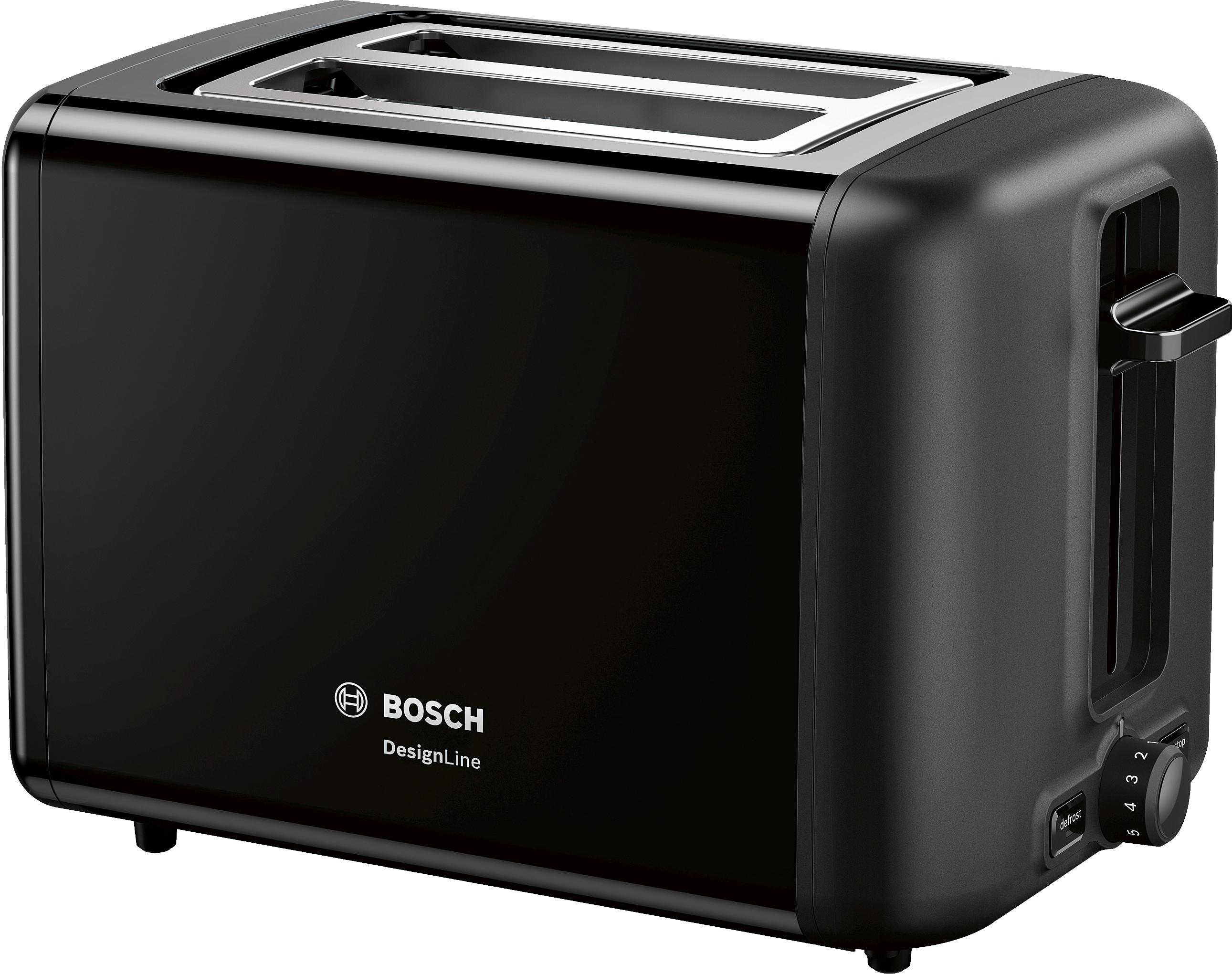 Bosch TAT3P423DE Kompakt Toaster, DesignLine, Edelstahl schwarz