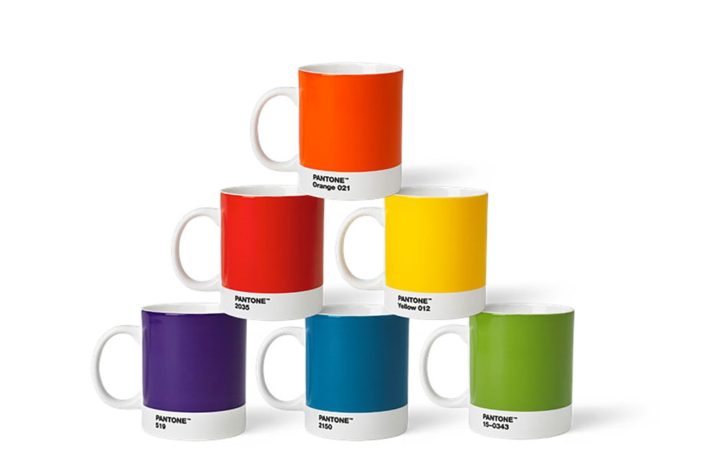 Pantone Porzellan Becher 6er-Set (Set 1 - klassische Farben) Set 1 - klassische Farben 16654