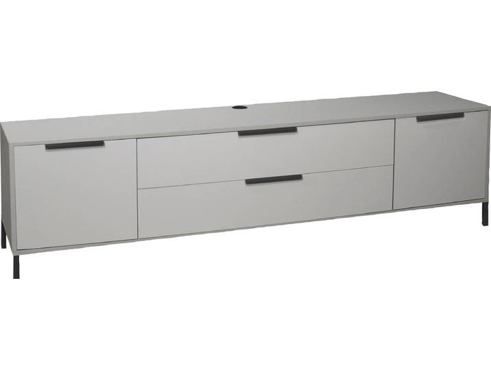 Sideboard MÄUSBACHER Bonnie , grau (kreidegrau matt lack), B:216cm H:70cm T:45cm, Sideboards, Sideboard, Sideboard mit Quadratgestell