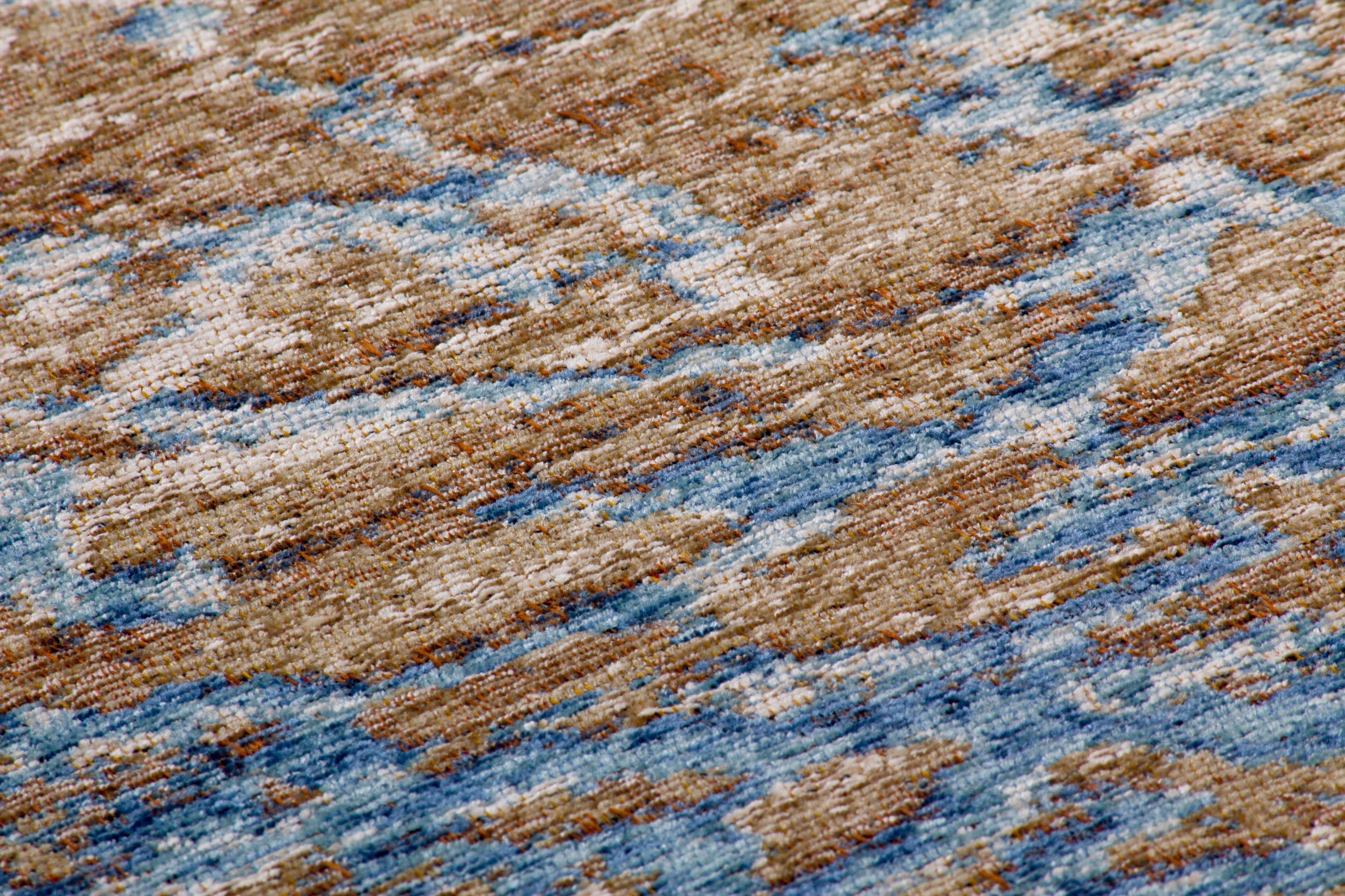 Teppich ARTE ESPINA "Blaze 600", blau (blau, beige), B:115cm H:8mm L:170cm, Polyester, Teppiche, Teppich, spannendes Design,stilvolle Farbgebung,pflegeleicht & widerstandsfähig blau, beige B : 115cm 1 Stk., 8mm, L: 170cm