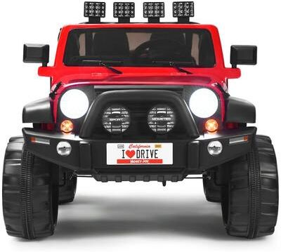 Costway 12V 2-Seater Ride on Car Truck with Remote Control and Storage Room-Red