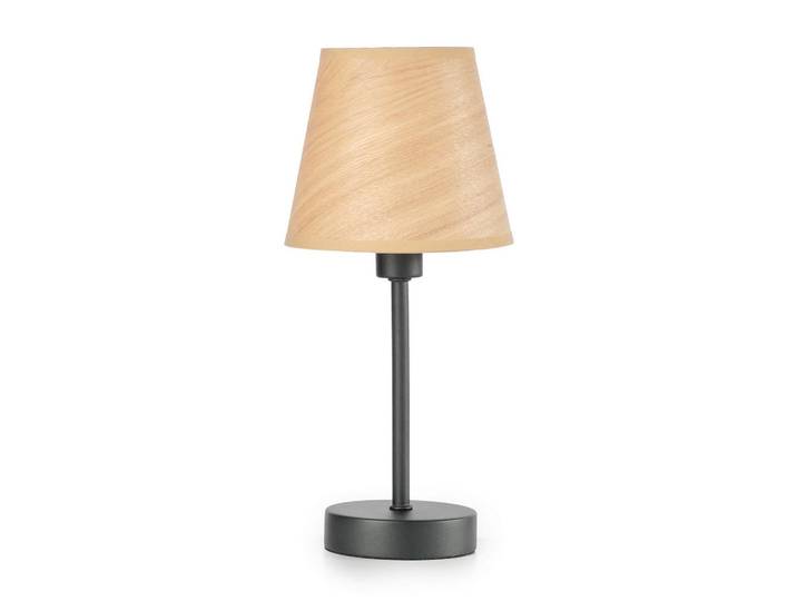 Tischleuchte, Schwarz, Eichefarben, Metall, 32 cm, Lampen & Leuchten, Innenbeleuchtung, Tischlampen, Tischlampen